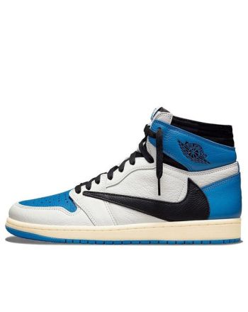 Nike Fragment Design x Travis Scott x Air Jordan 1 Retro High ‘Sail Black Military Blue’ DH3227-105